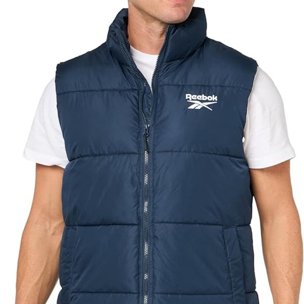 Reebok Men's Vector Navy Puffer Vest/NWT/L